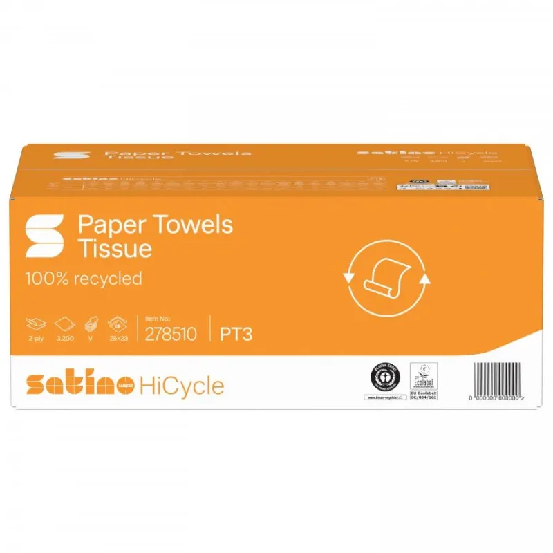 Hand towels Satino HiCycle 25x23 2p, Satino by WEPA
