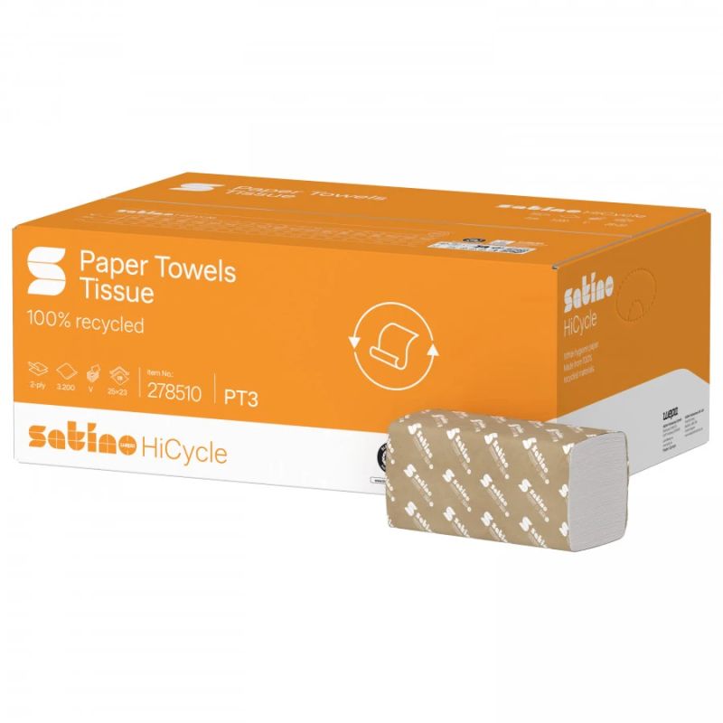 Hand towels HiCycle 25x23 2p, Satino