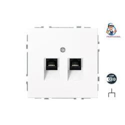 Datora ligzda LIREGUS MODERN. 2vt.. mat. balta krāsa