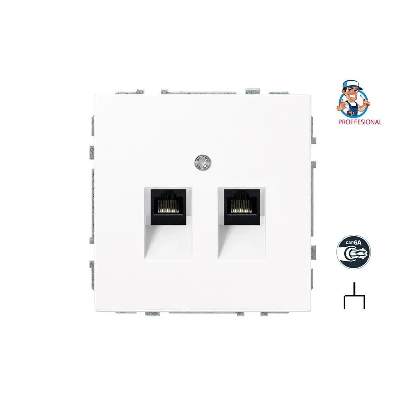 Datora ligzda LIREGUS MODERN. 2vt.. mat. balta krāsa