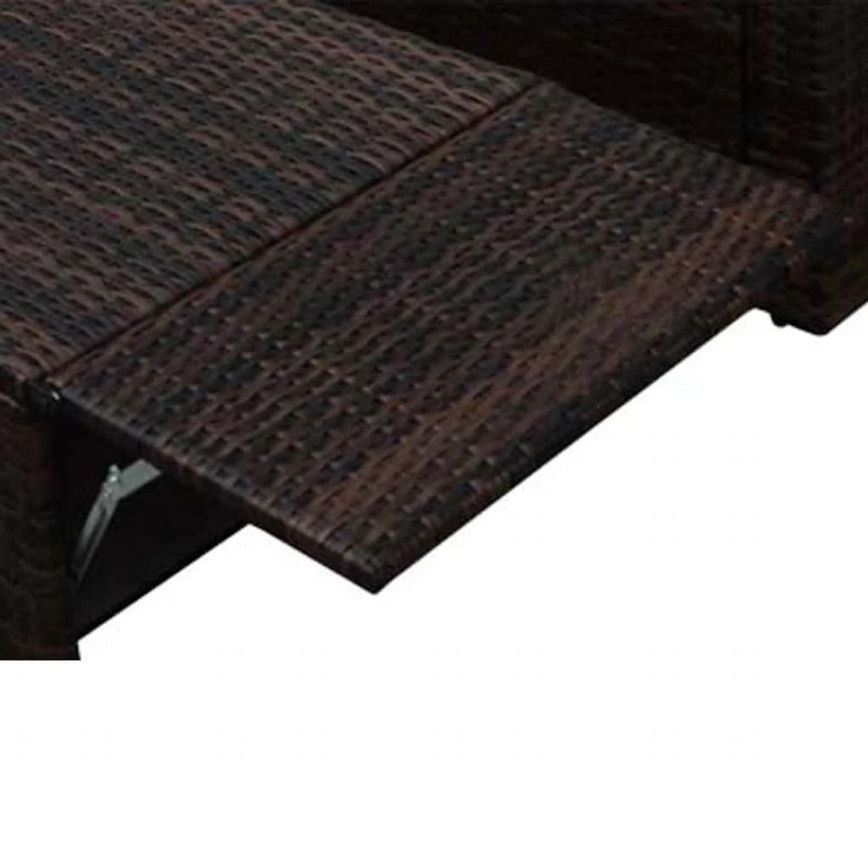 vidaXL 2-daļīgs dārza atpūtas mēbeļu komplekts ar matračiem, PE, brūns