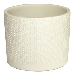 Puķu pods Domoletti, keramika, balta-bēša