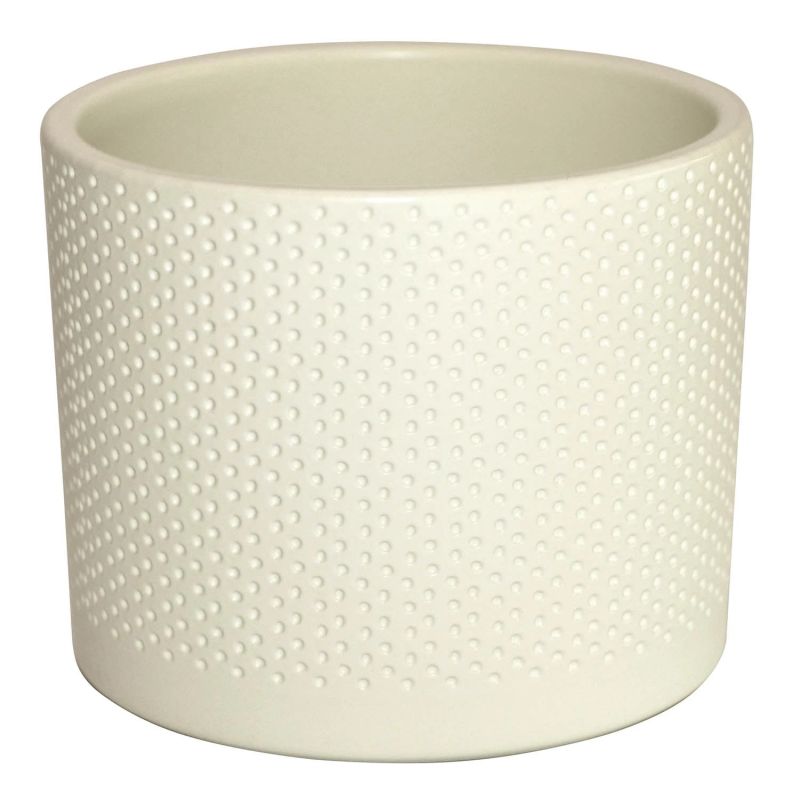 Puķu pods Domoletti, keramika, balta-bēša