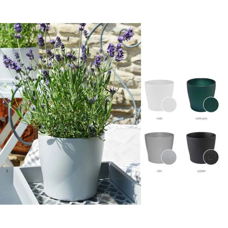 Цветочный горшок Domoletti, керамика, серебристый цв.