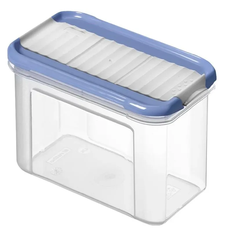 Lielapjoma produktu konteiners. 0.75 l. caurspīdīga-zila