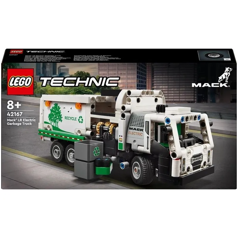 Konstruktors LEGO Mack LR Electric atkritumu izvešanas auto