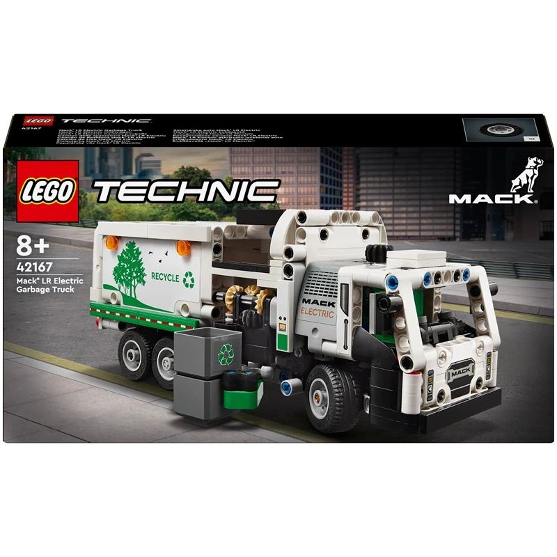 Konstruktors LEGO Mack LR Electric atkritumu izvešanas auto