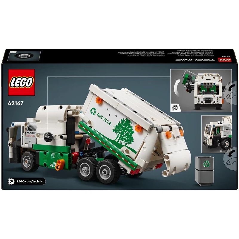 Konstruktors LEGO Mack LR Electric atkritumu izvešanas auto