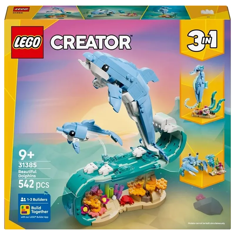 Konstruktorius LEGO Creator 3in1 delfinai 31385. 542 vnt.