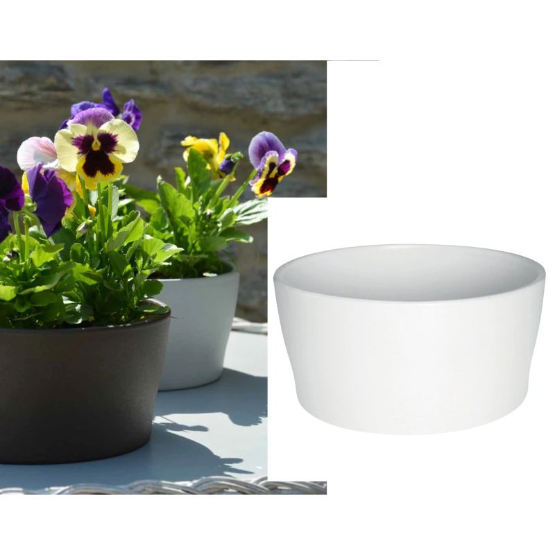 Puķu pods Domoletti, keramika, balta krās.