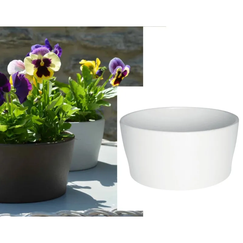 Puķu pods Domoletti, keramika, balta krās.