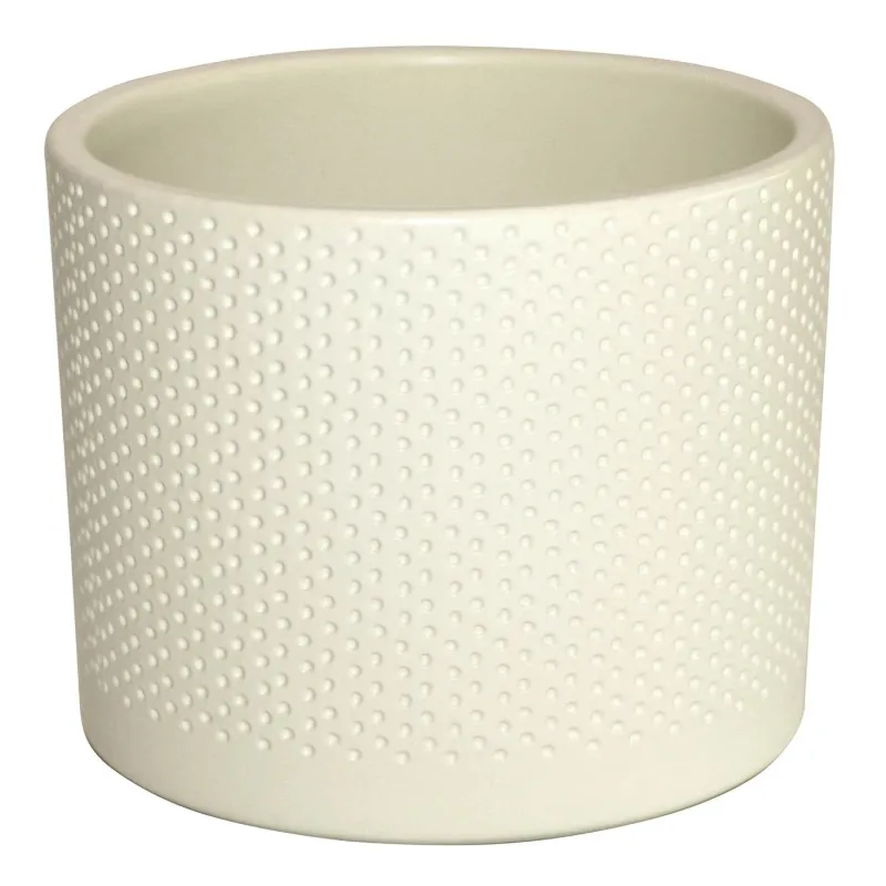 Puķu pods Domoletti, keramika, balta-bēša