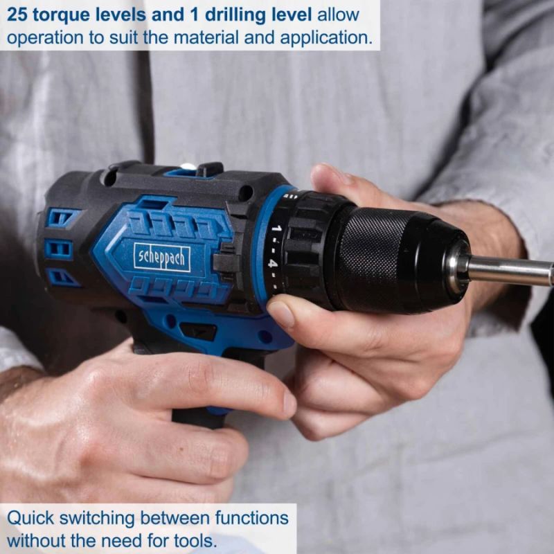 Cordless drill BC-DD60-X, set S ,2Ah + charger,, Scheppach