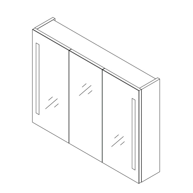 Piekarināms vannas istabas skapis ar spoguli Domoletti SV90-1, melna krās., 15 cm x 88 cm x 66 cm