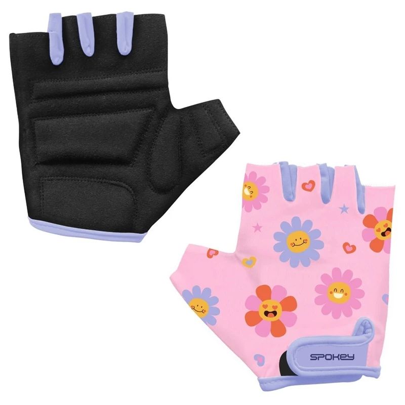 Velosipēdu cimdi bērniem Spokey Play. rozā-violeti. S