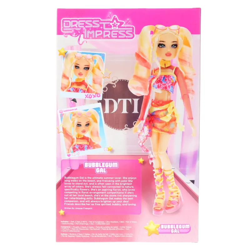 DRESS TO IMPRESS Lėlė - BUBBLE GUM GAL, 29 cm