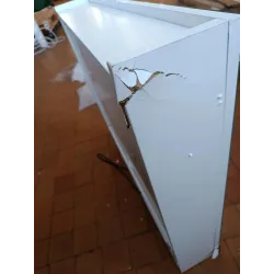 Уценённый товар - Зеркальный шкаф для ванной комнаты аквамарин с LED-подсветкой, 65 × 65 см