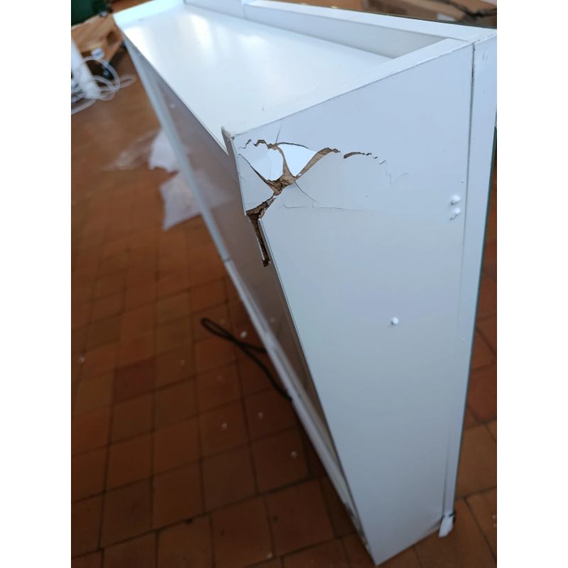 Уценённый товар - Зеркальный шкаф для ванной комнаты аквамарин с LED-подсветкой, 65 × 65 см