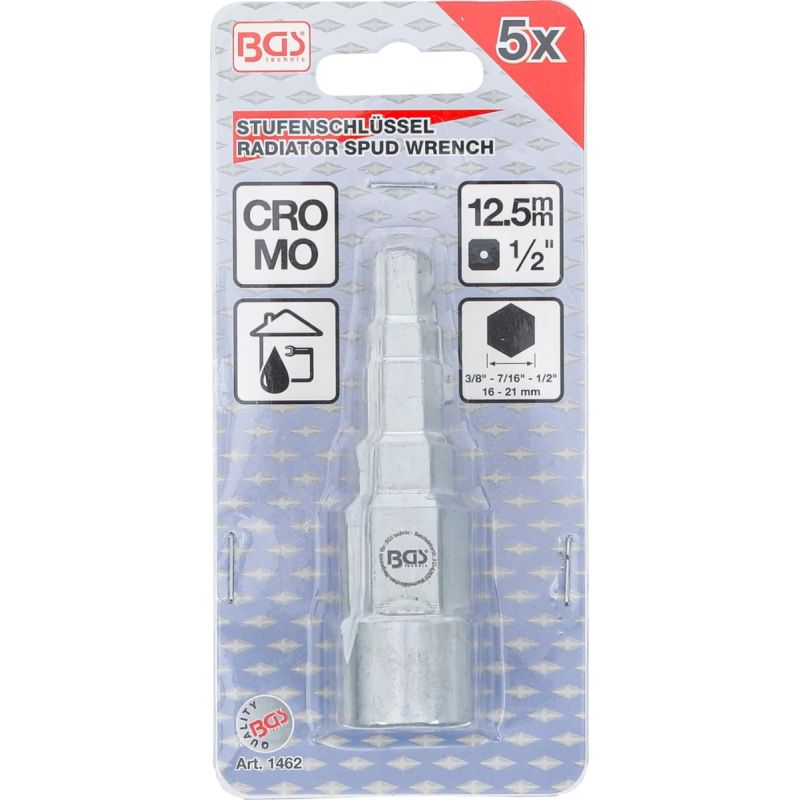 Pakāpju atslēga, radiatoru - 12,5 mm ,1-2, - 5 soļi