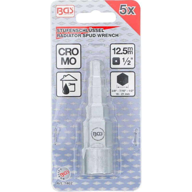 Pakāpju atslēga, radiatoru - 12,5 mm ,1-2, - 5 soļi