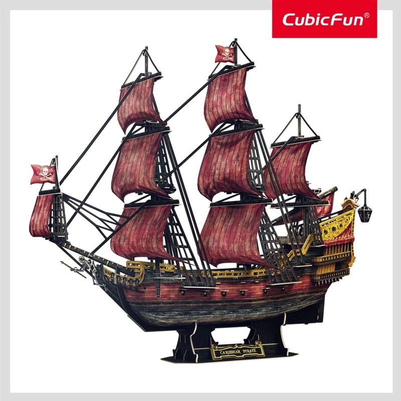 CUBICFUN 3D puzle Queen Anne’s Revenge jubilejas sarkanā versija