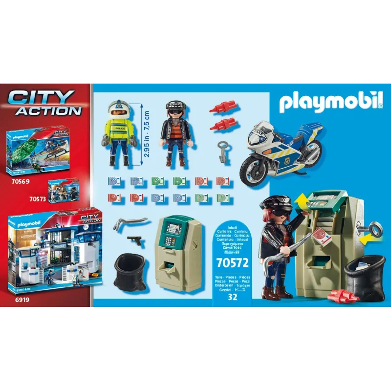 PLAYMOBIL City Action Bankas zagļa ķeršana 70572