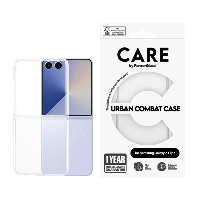 CARE by PanzerGlass Antiyellow Hardcase for Galaxy Flip7, Transparent