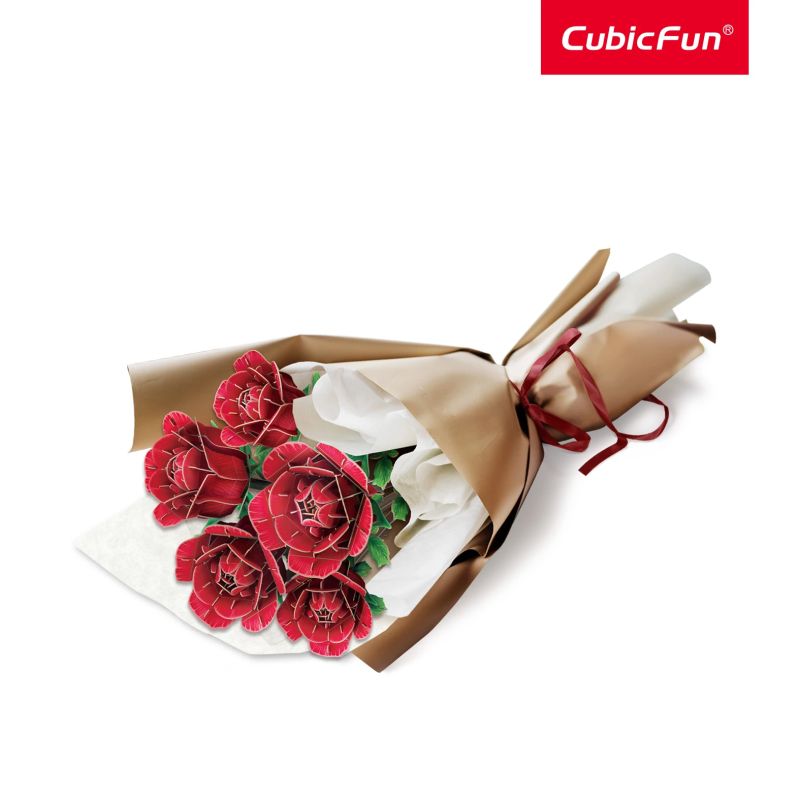 CUBICFUN 3D puzle ziedu pušķis - rozes