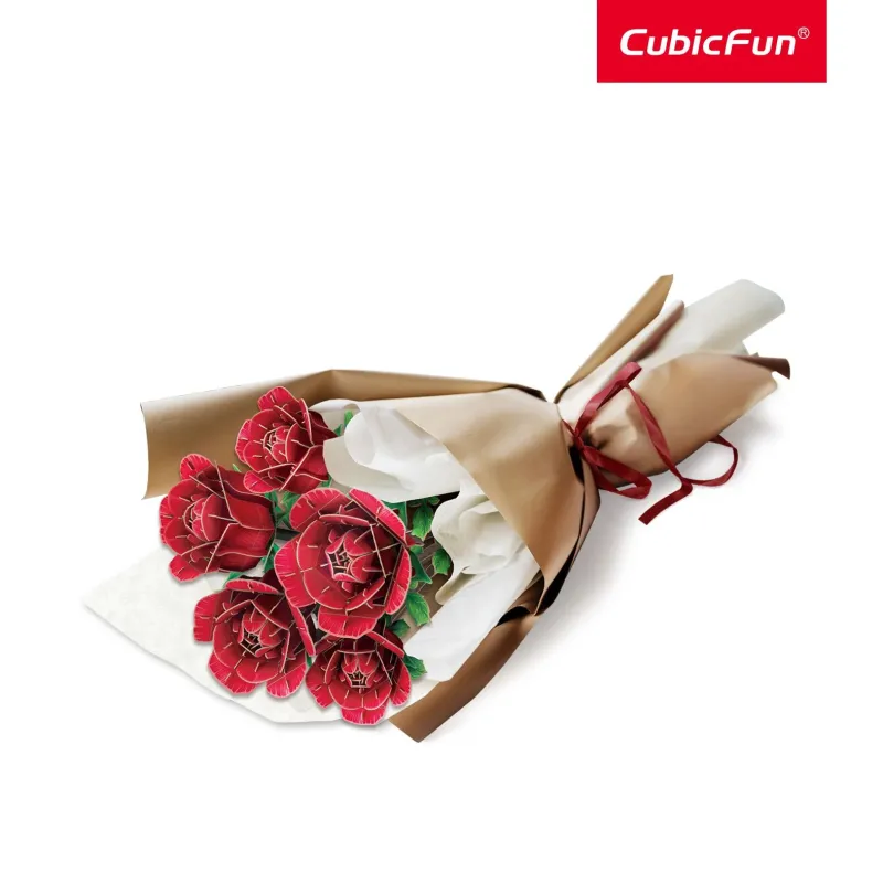 CUBICFUN 3D puzle ziedu pušķis - rozes