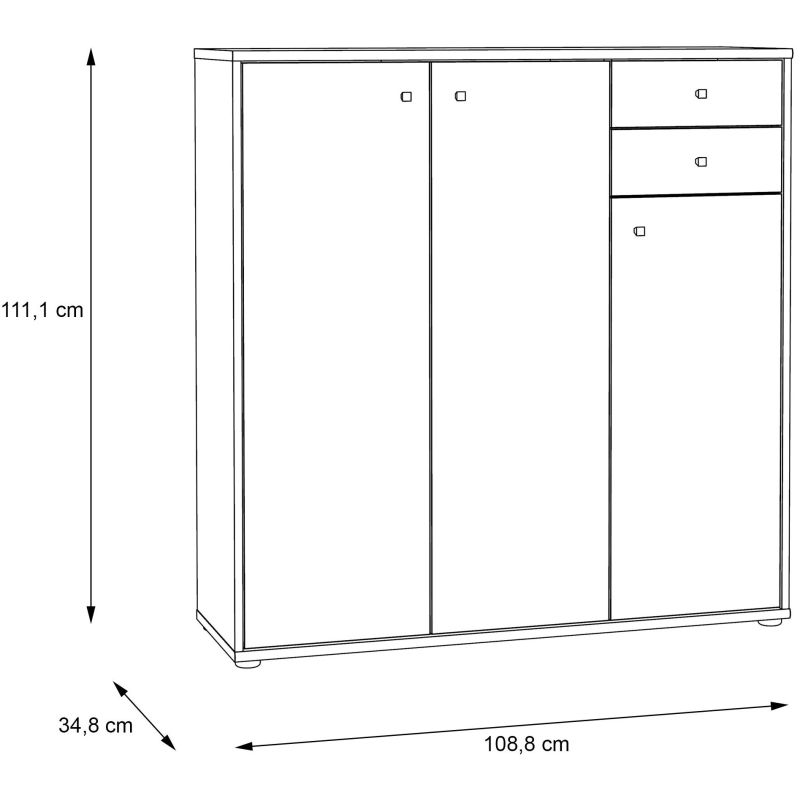 Kumode t2kk40-d30f 108.8x34.8x111.1cm k.