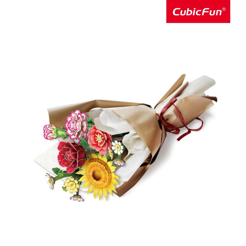 CUBICFUN 3D puzle ziedu pušķis - kombinācija