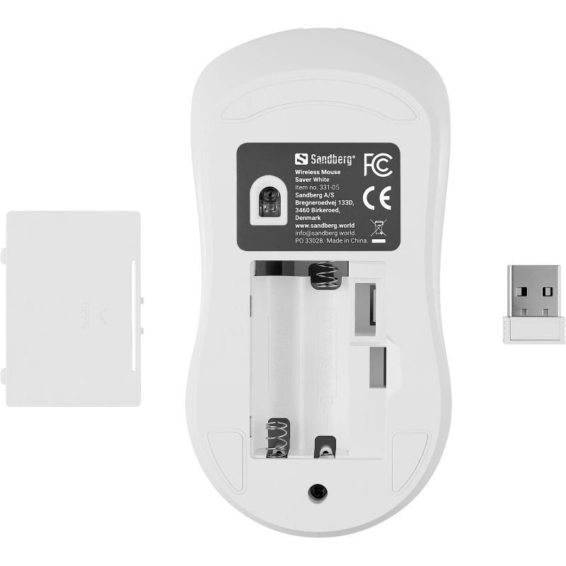 Sandberg 331-05 Wireless Mouse Saver White, Left+Right, USB-A dongle