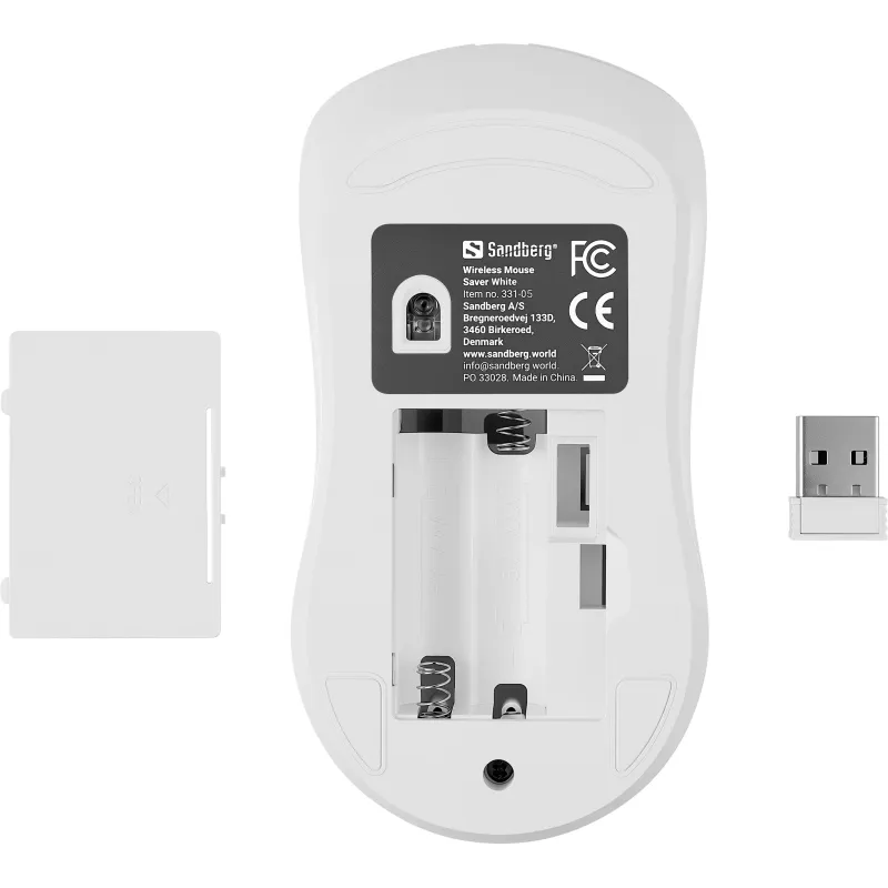 Sandberg 331-05 Wireless Mouse Saver White, Left+Right, USB-A dongle