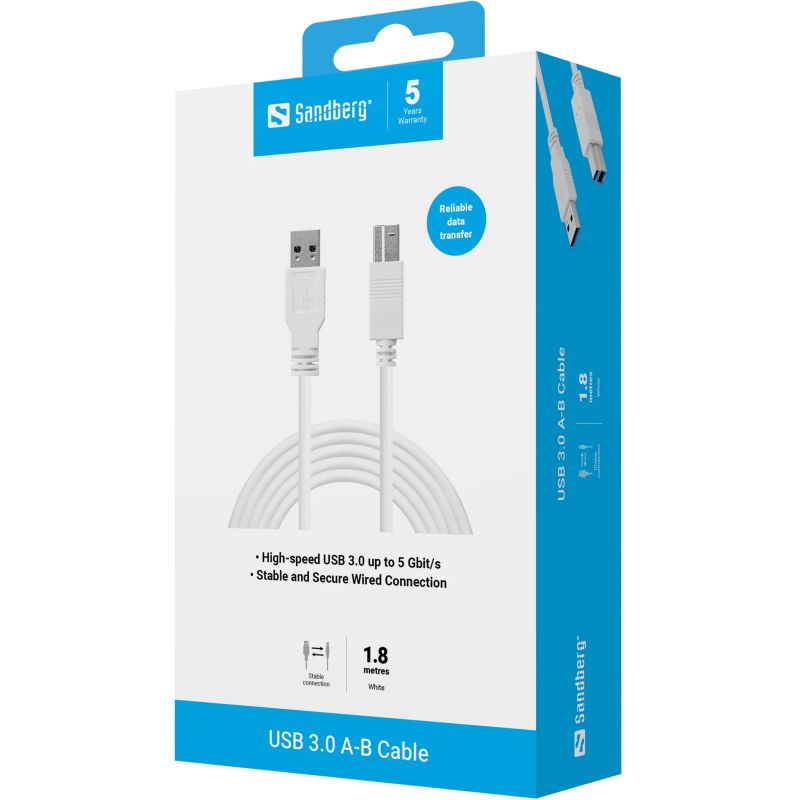 Sandberg 509-23 USB 3.0 A-B Cable 1.8 m