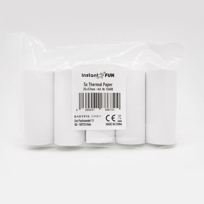Easypix Thermal Printing Paper Rolls white for InstantFUN 5pcs 55600