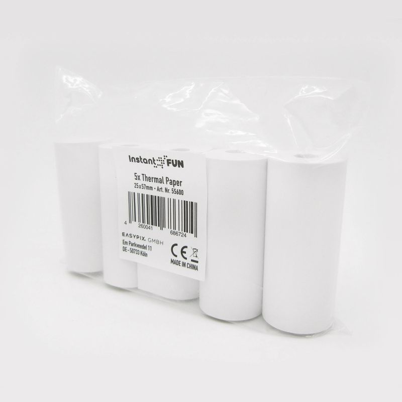 Easypix Thermal Printing Paper Rolls white for InstantFUN 5pcs 55600