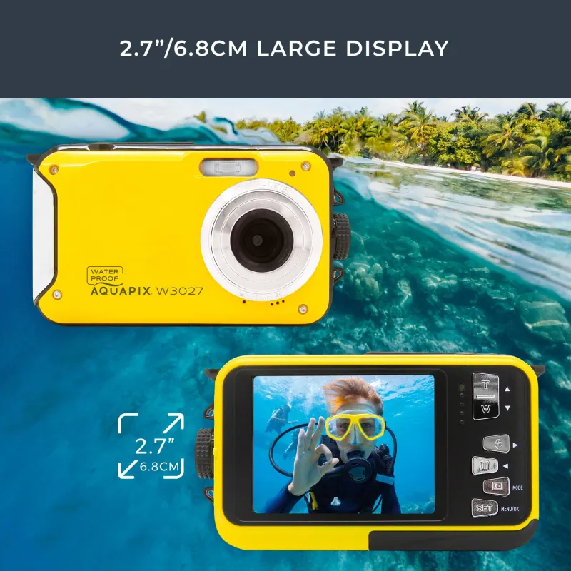 Easypix Aquapix W3027 Wave geltonas spalvos skaitmeninis fotoaparatas