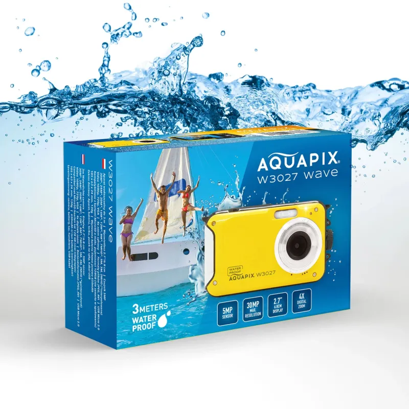 Easypix Aquapix W3027 Wave geltonas spalvos skaitmeninis fotoaparatas