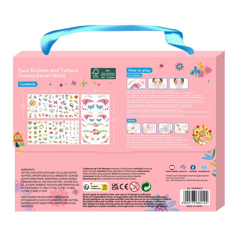 AVENIR Sejas uzlīmes un tetovējumi Fantasy Garden World