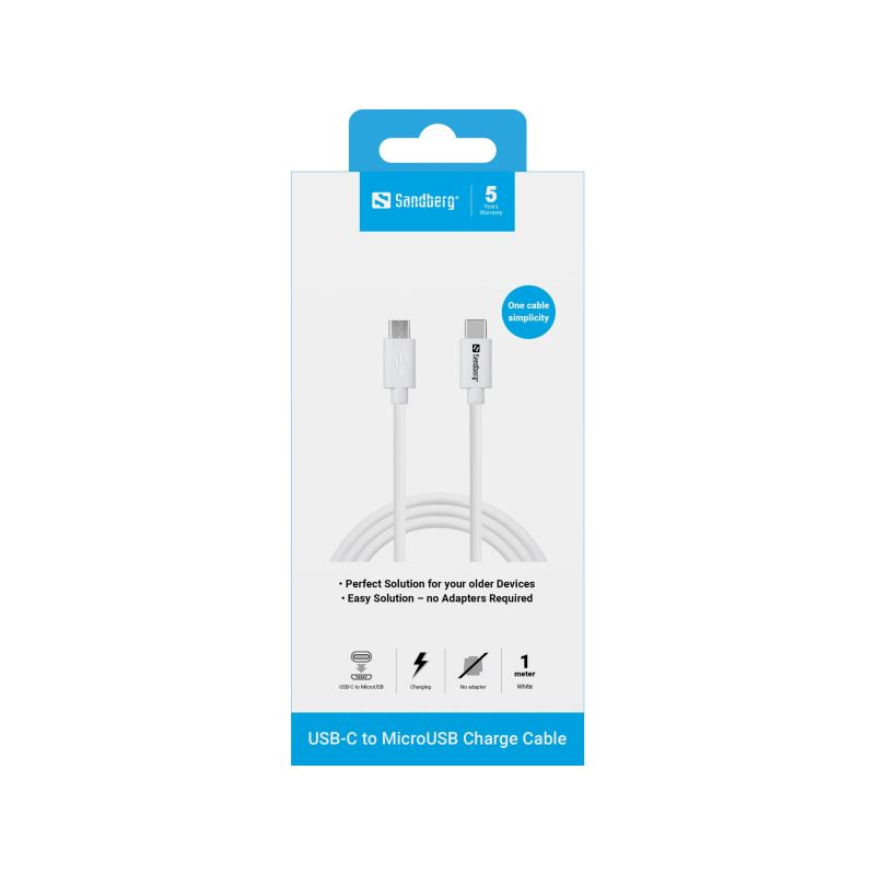Sandberg 136-74 USB-C MicroUSB Charge Cable 1m