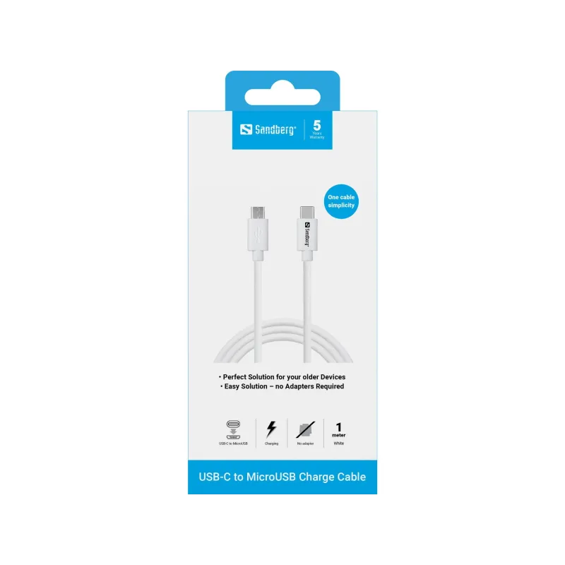 Sandberg 136-74 USB-C MicroUSB Charge Cable 1m