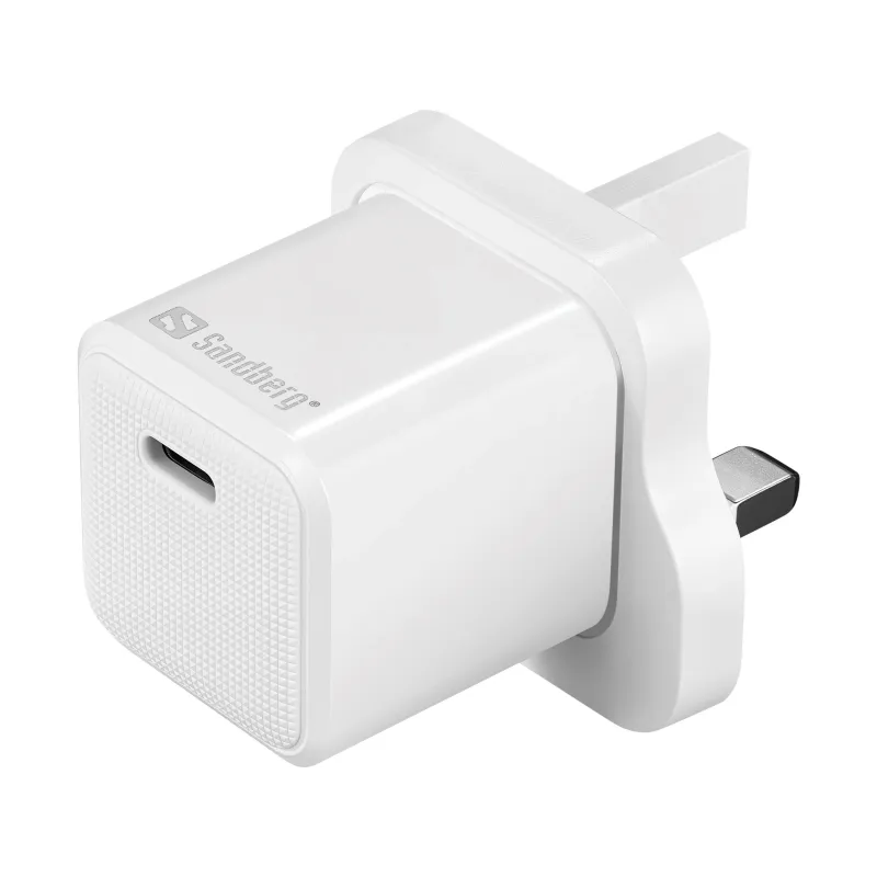 Sandberg 441-64 USB-C 20W Charger UK+Lightning, Incl. 1m USB-C Lighting cable