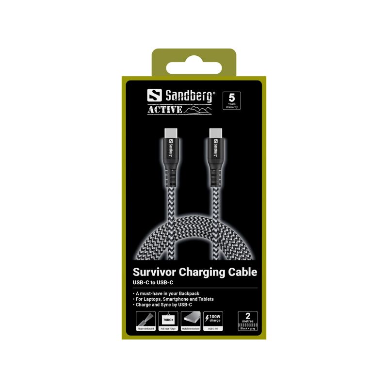Sandberg 441-67 Survivor USB-C Cable 2M 100W