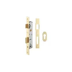 Iebūvējamā slēdzene 153-20-U, bez cilindra, pārklāta ar misiņu