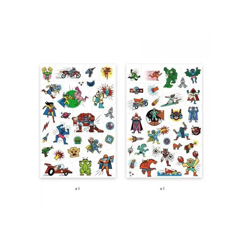 Tetovējumu komplekts Djeco Superheroes DJ09614