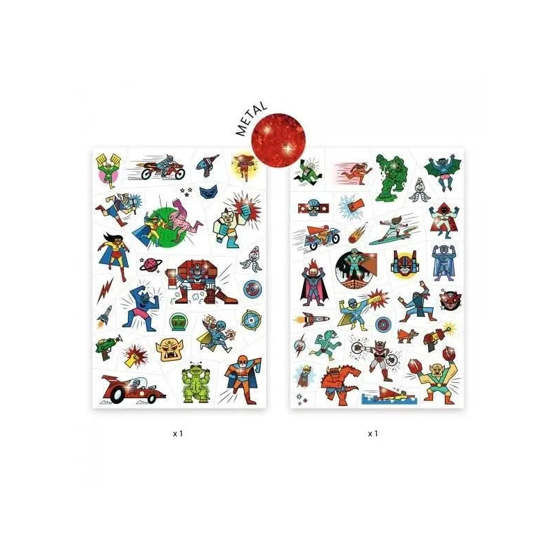 Tetovējumu komplekts Djeco Superheroes DJ09614