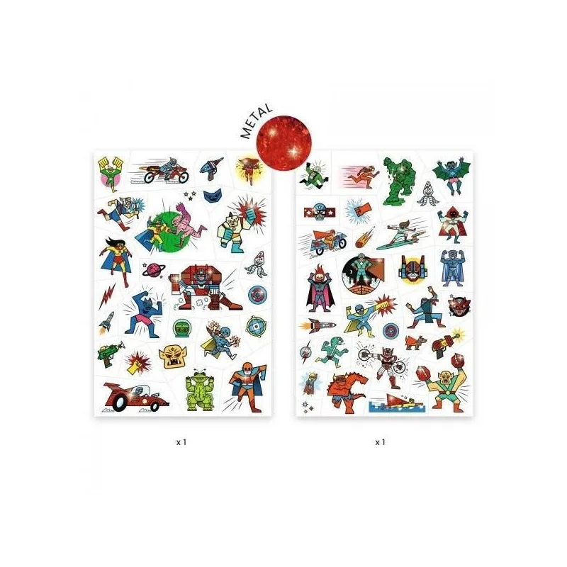 Tetovējumu komplekts Djeco Superheroes DJ09614