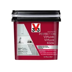 Emaljas krāsa V33 Perfection Kitchen. 0.75 l. gaiši pelēka