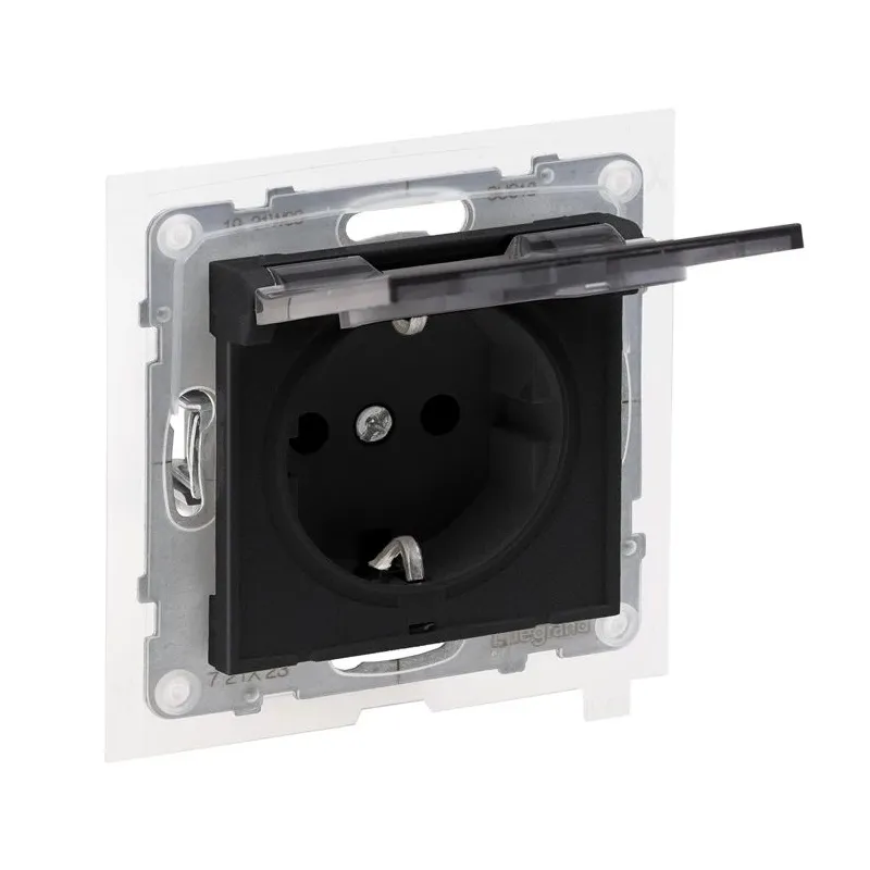 Kontaktdakšiņu savienotājs Legrand Suno. Iezemēta rozete