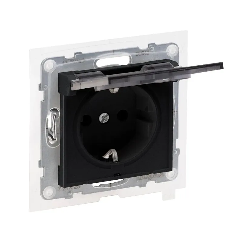 Kontaktdakšiņu savienotājs Legrand Suno. Iezemēta rozete